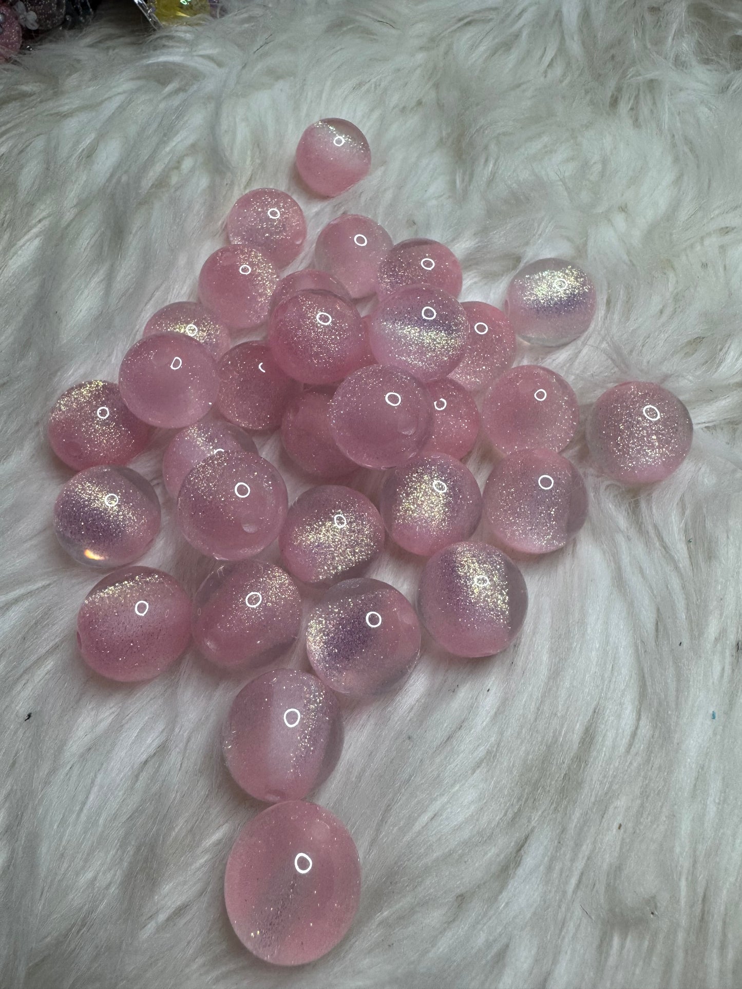 pink glitter bead